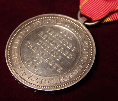 Hong Kong Plague Medal. Private J. Whitaker. Shropshire Light infantry