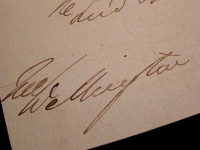 Duke of Wellington  Signature 1835.