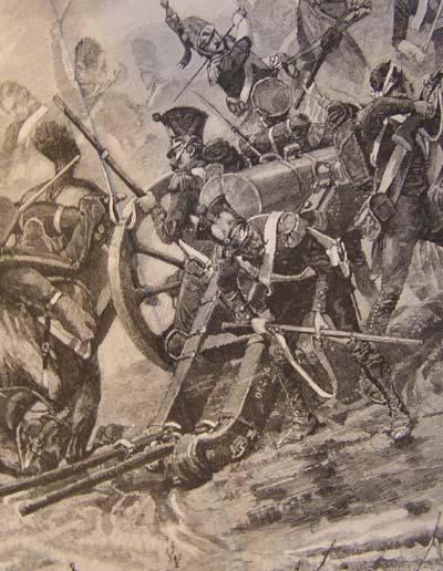 Lithograph. The Union Brigade At The Battle of Waterloo. 