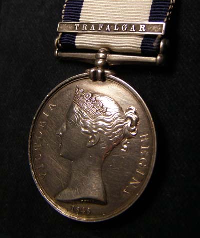 Naval General Service Medal. HMS Temeraire. Trafalgar Clasp.