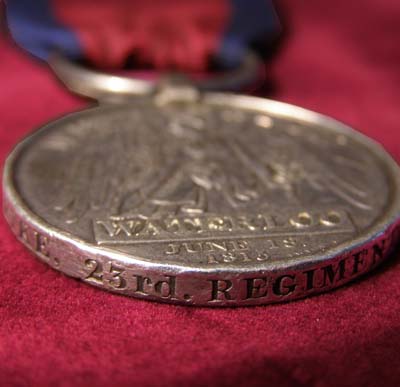 Waterloo Medal. Royal Welsh Fusiliers. 23rd Regiment of Foot. 