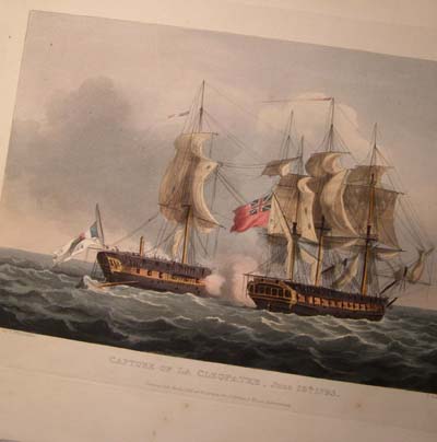  Jenkins' Naval Achievements. Aquatint 1817. Capture of La  Cleopatre.