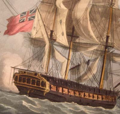  Jenkins' Naval Achievements. Aquatint 1817. Capture of La  Cleopatre.