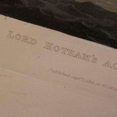 Jenkins' Naval Achievements. Aquatint 1817. Lord  Hotham's Action.