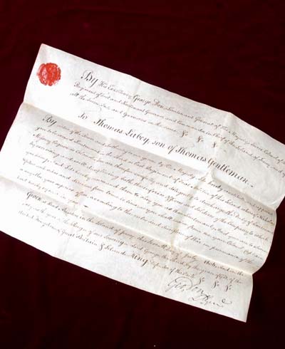 Napoleonic Commission Document for Lieutenant Thomas Labey - 1806 - Jersey Militia