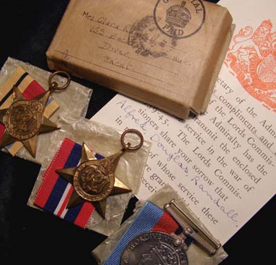 Royal Navy Medals. Boxed. Killed in Action. U-Boat Attack. 