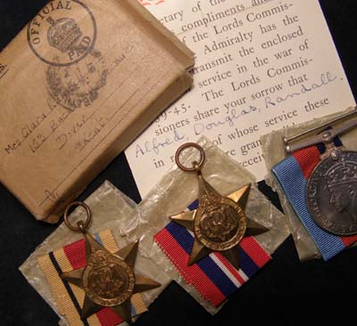 Royal Navy Medals. Boxed. Killed in Action. U-Boat Attack. 