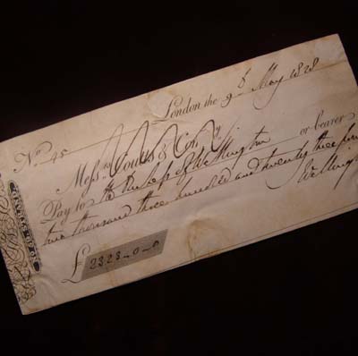 Wellington Coutts Cheque