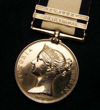 Naval General Service Medal. Guadaloupe &  Algiers Clasps. 