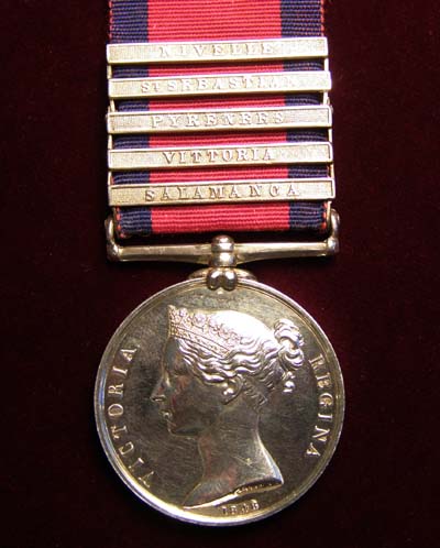 Military General Service Medal. Five Clasps. Royal Artillery.