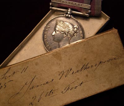 Military General Service Medal. Corunna Clasp. Original Box. 26th Foot.