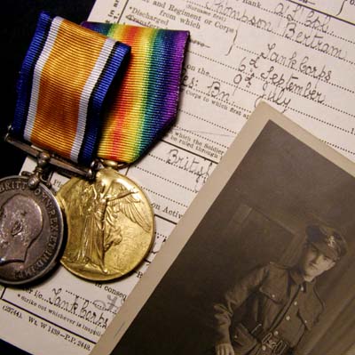 WWI Medal Pair | Tank Corps | Discharge Certificate & Photograph.