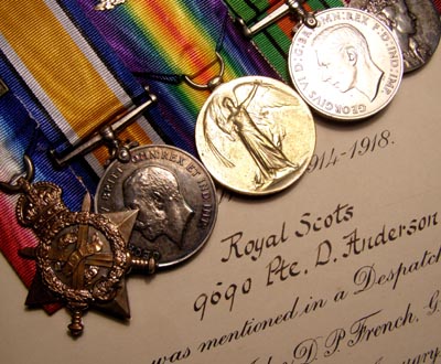 WWI 1914 Star Medal Trio With MID Certificate. Royal Scots.