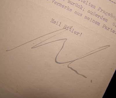 Martin Bormann | Reichsleiter | Signature.