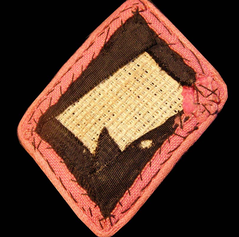 Waffen-SS Panzer Pink-Piped Runic Panzer Collar Patch