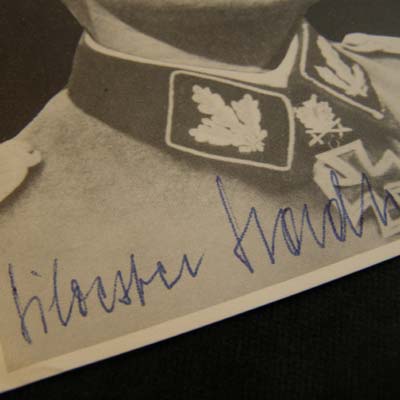 Post-1945 hand signed photograph of SS-BrigadefÃhrer Silvester Stadler