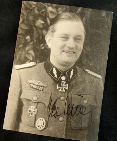 SS Photograph. SS-StandartenfÃhrer Karl Ulrich. Signed.