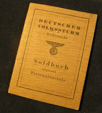 Volkssturm Soldbuch dated march 1945 and for a Berlin-based Volkssturm battalion