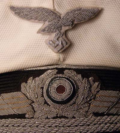 Luftwaffe Peak Visor Cap.  Officer. Double Erel. Summer Service.