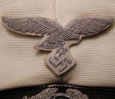 Luftwaffe Peak Visor Cap.  Officer. Double Erel. Summer Service.