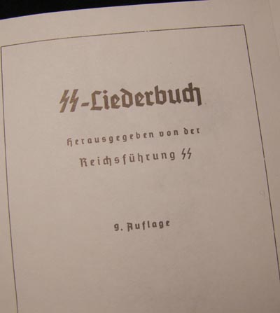 The SS Song Book (SS Liederbuch) - Reprint of the original - Softbound