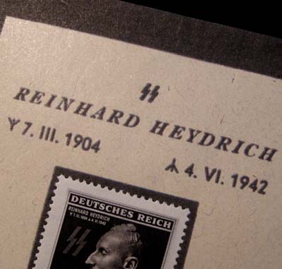 Reinhard Heydrich Memorial Stamp - Special Issue '543' Style