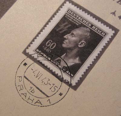 Reinhard Heydrich Memorial Stamp - Special Issue '543' Style