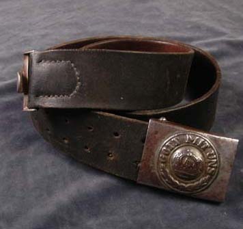 Prussian OR/NCO Leather Belt With Steel Buckle