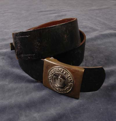 Prussian OR/NCO Leather Belt With Brass Buckle