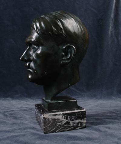 Antique Bronzed (Spelter) Bust of Adolf Hitler Signed By Schmidt-Hofer