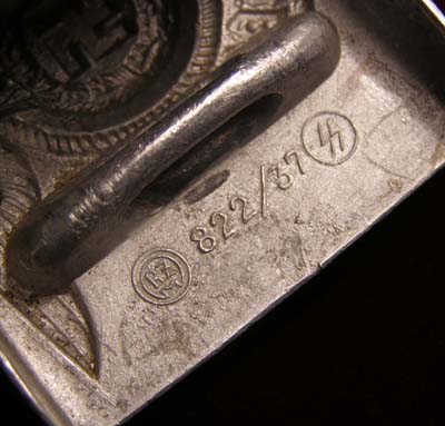 Allgemeine-SS Aluminium 1937 Buckle With SS Marked Belt And Crosstrap.