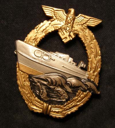 Kriegsmarine E-Boat Badge | 2nd Pattern. Maker 'AS'.