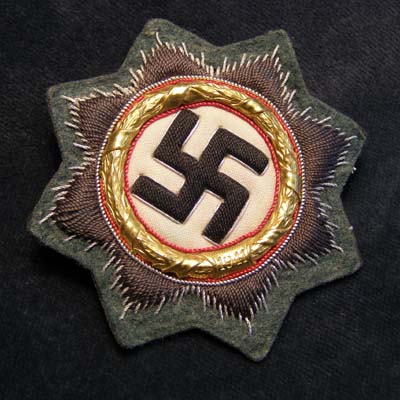 German Cross (Gold) Cloth. Field-Grey Backing.