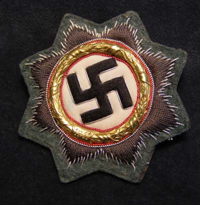 German Cross (Gold) Cloth. Field-Grey Backing.