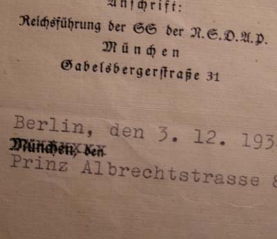 Himmler's Signature. Hand-Signed Document. Great Content.           