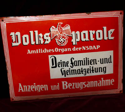 Third Reich Publishing Enamel Sign