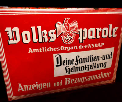 Third Reich Publishing Enamel Sign