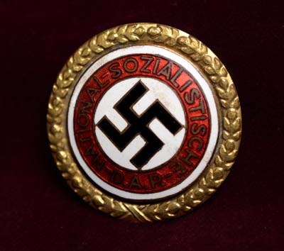 NSDAP Golden Party Badge | 30.5mm | 1950s Manufacture By Souval.