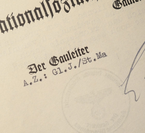 Dr Hugo Jury |Gauleiter | Signature.