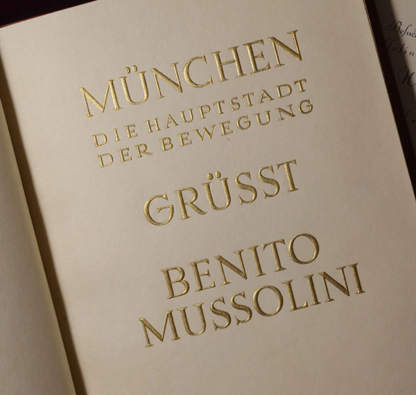 Hitler - Mussolini Presentation Book  By Frieda Thiersch | Provenance.