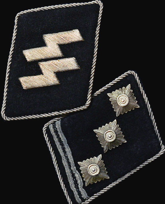 SS Officer Runic Collar Patches | Matched Pair | Combat Used.