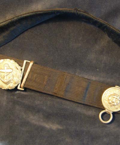 Kriegsmarine Undress Belt & Buckle + Dagger Hanger Lions Head & Rings.