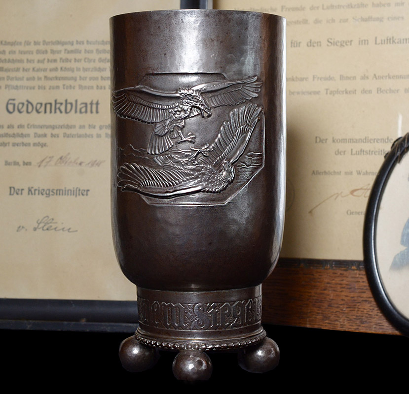 Imperial German Flyers Honour Goblet With Citation & More