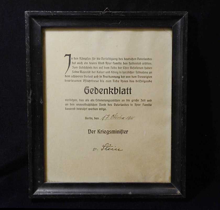 Imperial German Flyers Honour Goblet With Citation & More