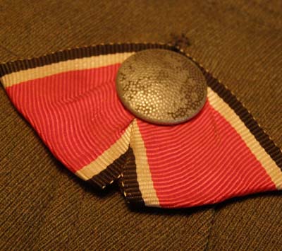 Blood Order Ribbon. Veteran Bring-Back. Attached To Field-Grey Pocket.