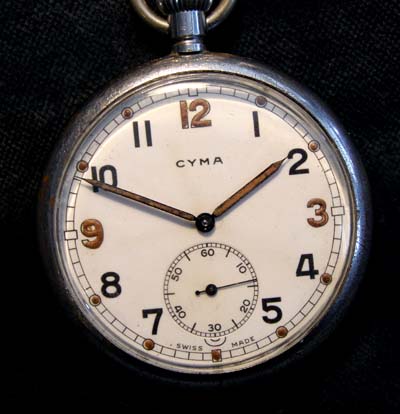 British Army Pocket Watch By Cyma. 'G.S.T.P.'