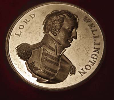 Wellington silver metal 'Four Battles' commemorative medallion.