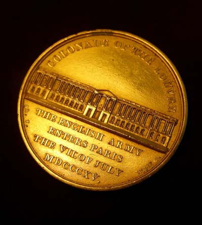 Waterloo 1815.  Entry Into Paris Medallion.  Gold Issue.