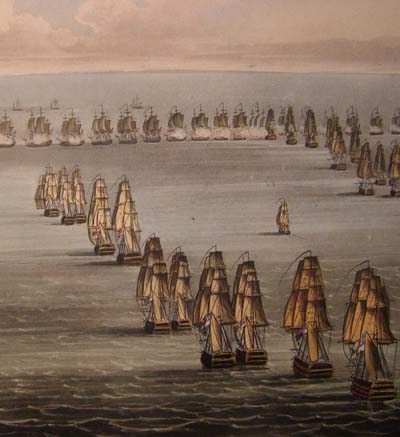  Jenkins' Naval Achievements. Aquatint 1817. Battle of Trafalgar.