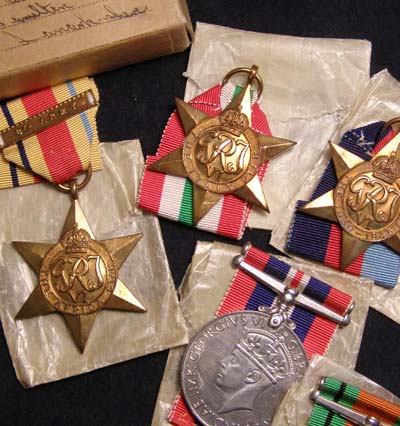 8th army medals. boxed. royal engineers.